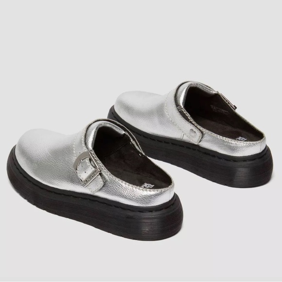 Dr. Martens Laketen Slingback Mule Tumbled Silver Metallic Size 8 NWOT - Picture 3 of 16